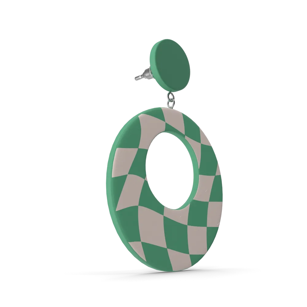 Green Oval Earring