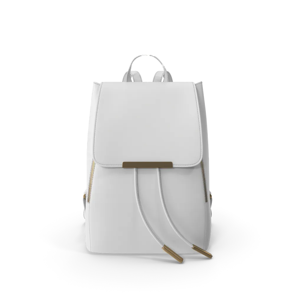 Rucksack aus weißem Kunstleder