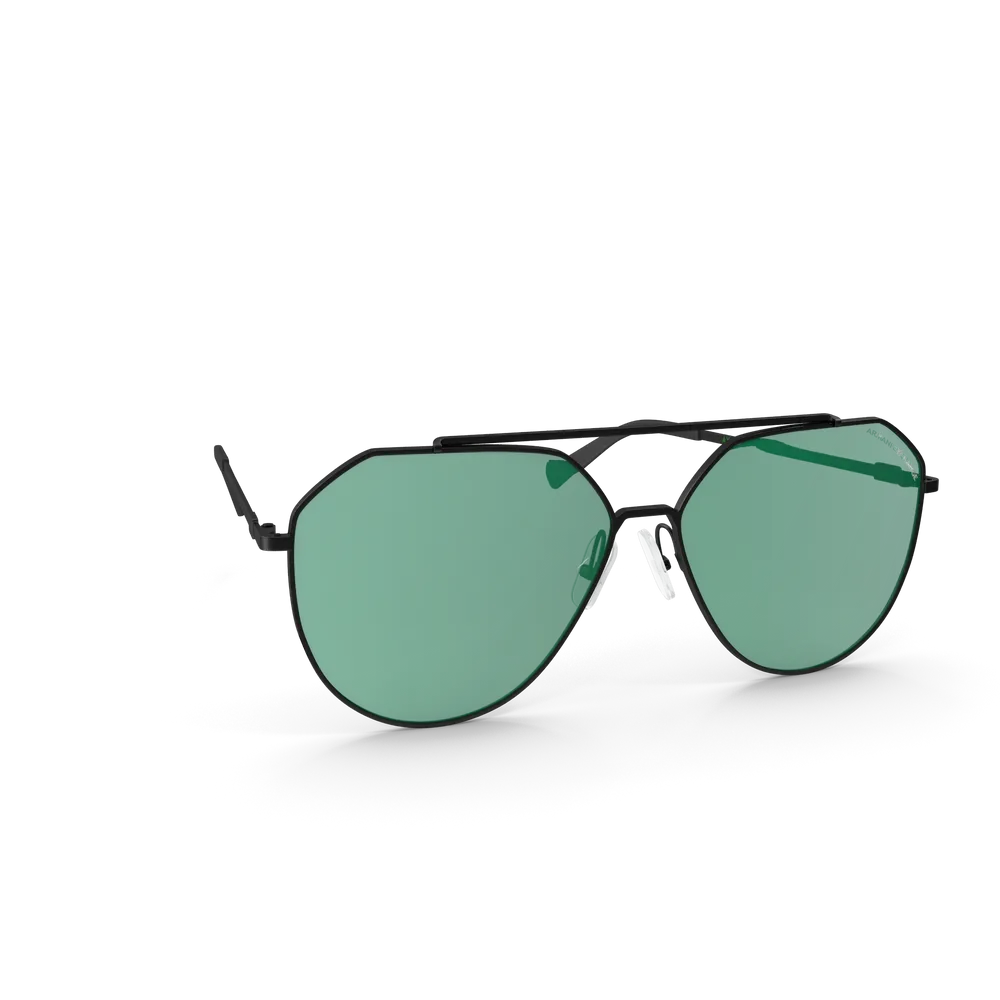 Brille in Grün und Schwarz
